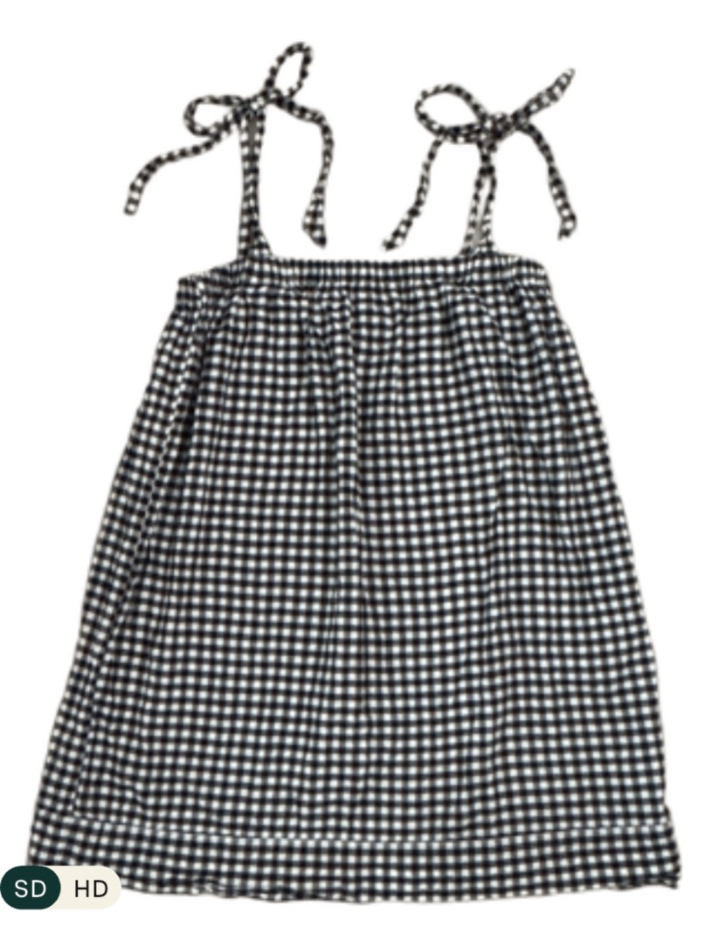 J. Crew Black and White Checked Top with Shoulder Ties - Size XXS